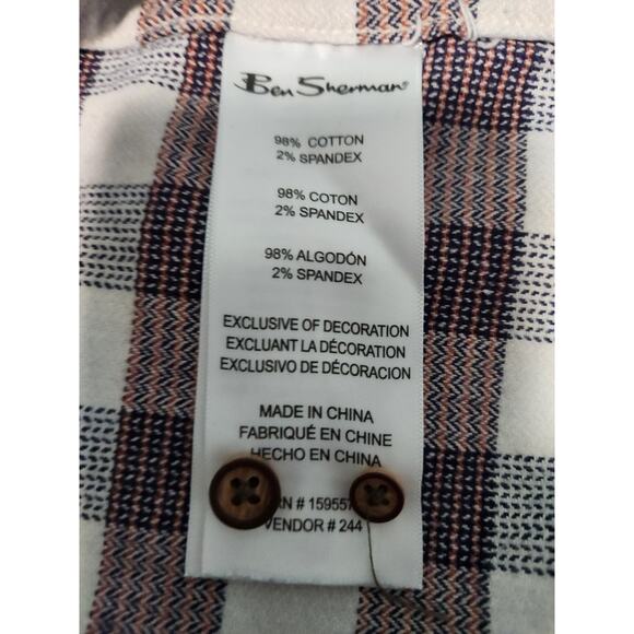 Ben Sherman Men’s Plaid Stretch Fit Shirt Size M – Long Sleeve - Picture 6 of 8
